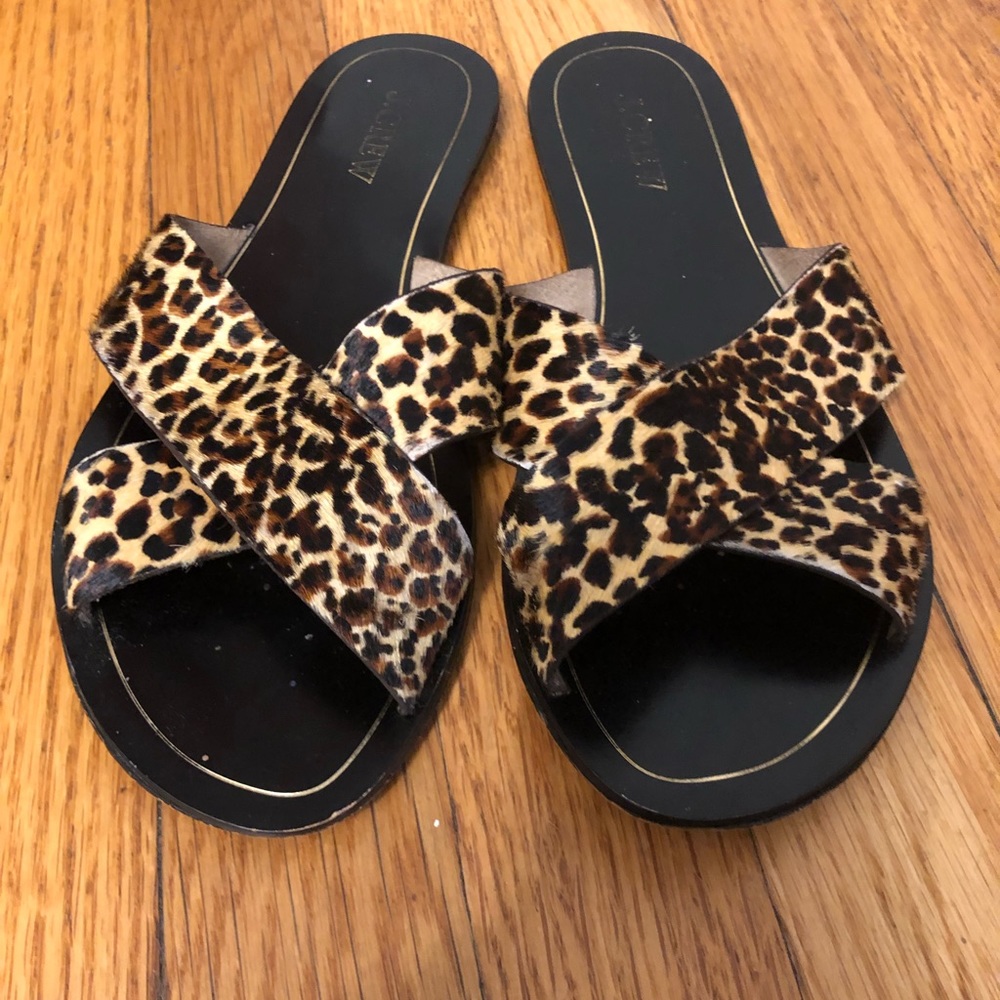 J Crew Leopard Slides - size 7.5